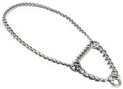 Single Chain Martingale Metal Dog Semi Choke Collar Chrome 8 Sizes