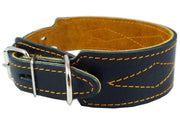 Real Leather Tapered Dog Collar 1.75" Wide, Fits 15"-19" Neck, Medium
