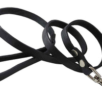 4' Genuine Leather Classic Dog Leash Black 5/8" Wide for Medium and Large Dogs
