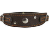 Genuine Leather Two Buckles Dog Collar 9.5"-12.5" Neck for Small Breeds and Puppies Brown