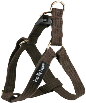 Cotton Web Adjustable Dog Step-in Harness 4 Sizes Brown
