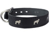 Genuine Leather Studded Dog Collar, Black, 1.5" Wide. Fits 16"-20" Neck Size Amstaff