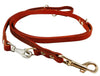 6-Way Multifunctional Leather Dog Leash, Adjustable Schutzhund Lead 49"-94" Long, 5/8" Wide (15 mm) Red