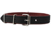 Genuine Black Leather Metal Bone Studs Soft Black Leather Padded Dog Collar 3/4" Wide 10"-14" Neck