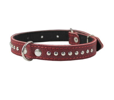 Genuine Leather Studded Padded Dog Collar 15