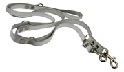 6-Way Multifunctional Leather Dog Leash, Adjustable Schutzhund Lead 49"-94" Long, 5/8" Wide (15 mm) White