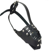 Real Leather Cage Basket Secure Dog Muzzle #119 Black (Circumference 9.5", Snout Length 2.5")