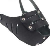 Real Leather Cage Basket Secure Dog Muzzle #118 Black (Circumference 11.8", Snout Length 3.5")
