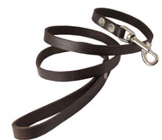 4' Genuine Leather Classic Dog Leash Brown 5/8" Wide for Medium and Large Dogs