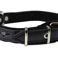 Genuine Leather Braided Dog Collar, Black 1" Wide. Fits 14"-18" Neck.