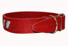 Genuine Leather Reflective Dog Collar 26"x1.5" Red Fits 18"-23" Neck