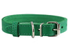 Genuine Leather Dog Collar Green 4 Sizes