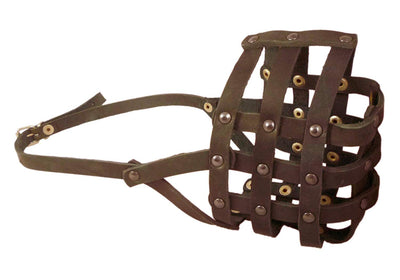 Genuine Leather Dog Basket Dog Muzzle #111 (Circumf 14.3