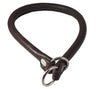 Round Genuine Rolled Leather Choke Dog Collar 25" Long Brown Xlarge