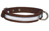 High Quality Genuine Leather Reflective Dog Collar 16" Long 3/4" Wide Brown Fits 11"-13" Neck