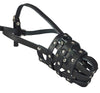 Leather Mesh Basket Secure Dog Muzzle #143 Black (Circumference 11.5", Snout Length 4.25")