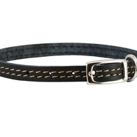 Genuine Leather Dog Collar 8"-9.5" Neck for Smallest Breeds and Young Puppies Black