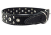 Genuine Leather Studded Dog Collar 25"x1.5" Black Fits 18"-21" Neck Large