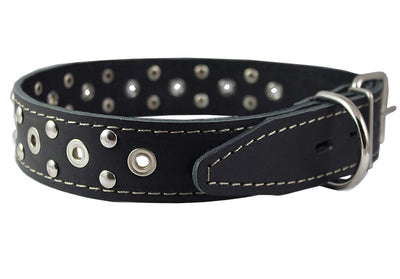 Genuine Leather Studded Dog Collar 22