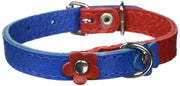 Genuine Leather Designer Dog Collar Daisy Studs. 11"x1/2" Wide. Fits 8"-10" Neck Yorkshire, Puppies