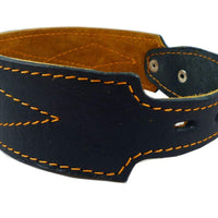 Real Leather Tapered Dog Collar 1.75" Wide, Fits 15"-19" Neck, Medium