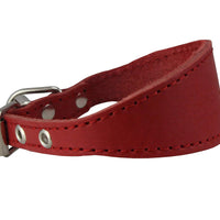 Red Real Leather Tapered Dog Collar 1,5" Wide, Fits 8.5"-10.5" Neck, Small, Dachshund