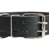 Thick Genuine Leather Spiked Studded Dog Collar Black 18"-22" Neck Retriever Rottweiler Pitbull