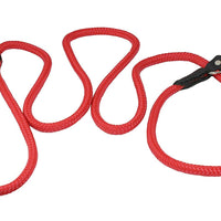 Dogs My Love Nylon Rope Slip Dog Lead Collar and Leash British Style 4ft Long Red
