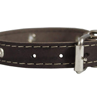 Real Leather Studded Dog Collar 15"x5/8" Brown Fits 10.5"-13.5" Neck