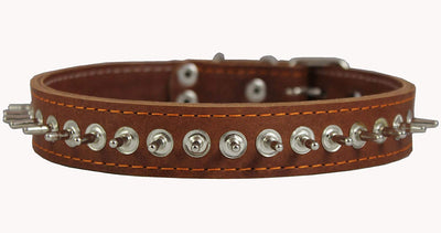 Thick Genuine Leather Spiked Dog Collar 1