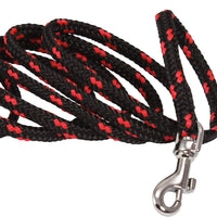 Dogs My Love 6ft Long Braided Rope Dog Leash Red with Black 6 Sizes