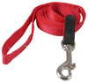 Dog Leash 1/2" Wide Nylon 5ft Length with Leather Enforced Snap Red Small