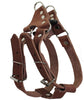 Genuine Leather Medium 22.5"-26" Chest 3/4-inch Wide Adjustable Dog Step-in Harness Brown