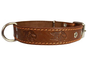 Genuine Leather Dog Collar 1.25"x22" Fits 15"-20" Neck, Brown