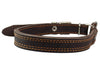 Martingale Genuine Brown Double Ply Leather Dog Collar Choker Medium to Large Fits 17.5"-21" Neck.