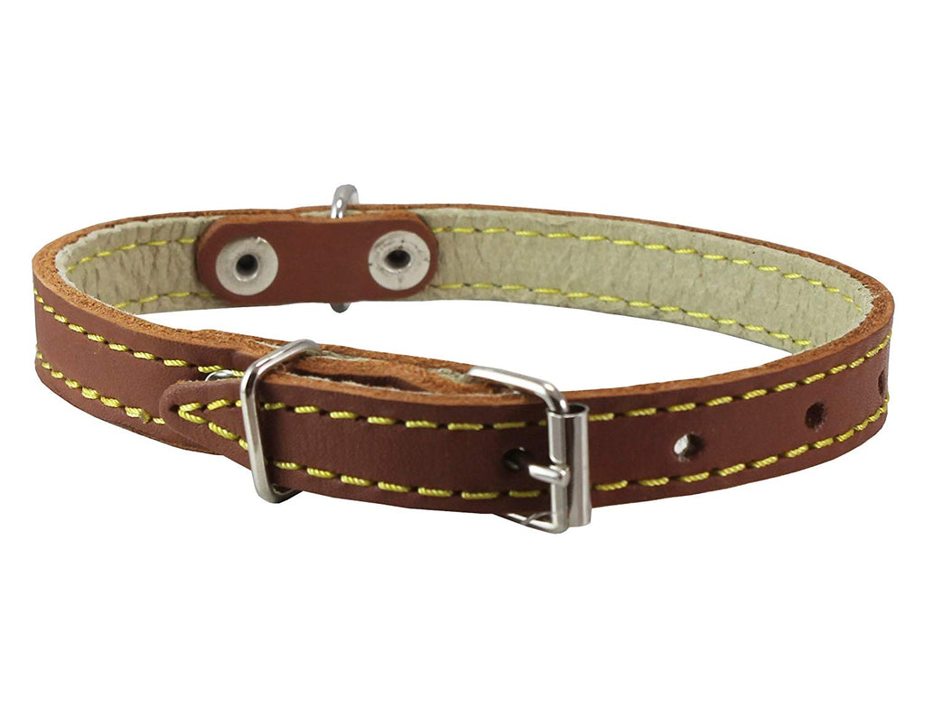 Genuine Leather Dog Collar 9.5"-13" Neck Size, 1/2" Wide Chihuahua, Puppies
