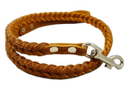 Genuine Leather Braided Dog Leash 4 Ft Long 3/4" Wide Brown