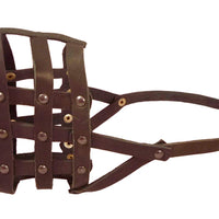 Genuine Leather Dog Basket Dog Muzzle #111 (Circumf 14.3", Snout Length 4"), Rottweiler, Pitbull