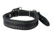 Martingale Genuine Black Double Ply Leather Dog Collar Choker Medium to Large Fits 17.5"-21" Neck.