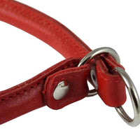 Round Genuine Rolled Leather Choke Dog Collar 21" Long Red