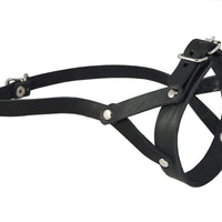 Adjustable Leather Loop Bite Bark Control Easy Fit Dog Muzzle Black. Fits 10.5"-12.5" Snout.