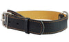 Genuine Thick Leather Collar for Large and XLarge Dogs 20"-25" Neck Size, 1.5" Wide, Black