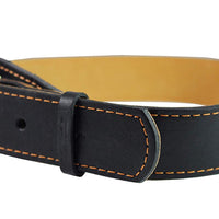 Genuine Thick Leather Collar for Large and XLarge Dogs 20"-25" Neck Size, 1.5" Wide, Black