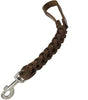 Dogs My Love Brown Leather Braided Dog Short Traffic Leash 12" Long 4-thong Square Braid.