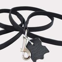 Genuine Leather Classic Dog Leash Black 1/2 Wide 4 Ft, Boston Terrier, Poodle, Puppies