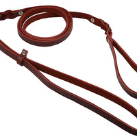 Slip Leash in Red Genuine Leather Lead and Collar system 54" Long 3/8" Wide Medium