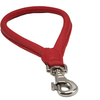 Dogs My Love Round Genuine Rolled Leather Dog Short Traffic Leash 13" Long 1/2 Diam Lead