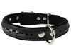 Genuine Leather Braided Dog Collar, Black 1" Wide. Fits 14"-18" Neck.