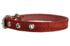 Red Real Leather Dog Collar 9.5"-13" Neck Size, 1/2" Wide Yorkshire Terrier, Puppies