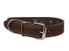 Genuine Leather Studded Dog Collar, Brown, 1" Wide. Fits 13"-17.5" Neck Size